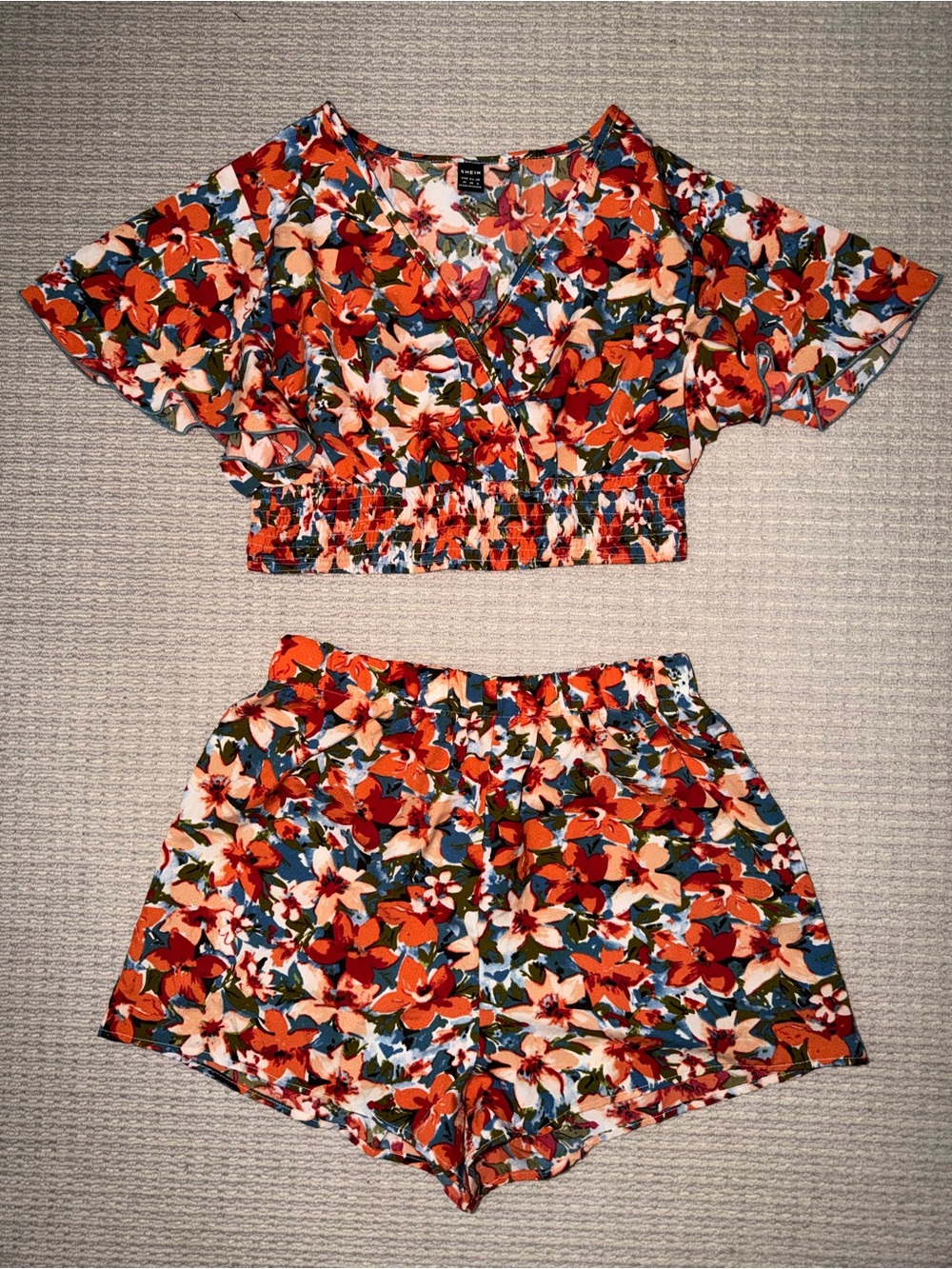 Floral Crop Top & Shorts Set